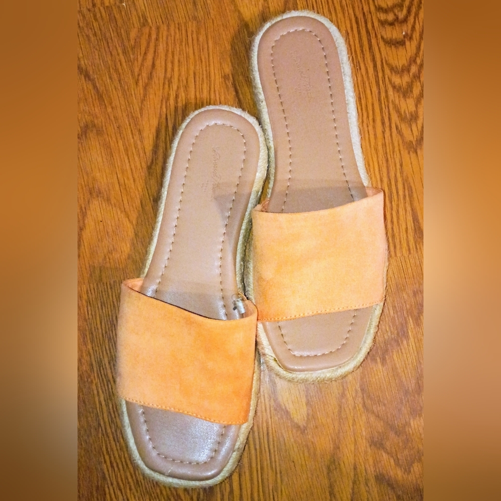 Universal Thread Orange Slide Sandalsb6 - image 3